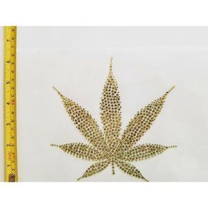 Diy Cannabis Leaf Rhinestone Transfer Hot Fix Iron
